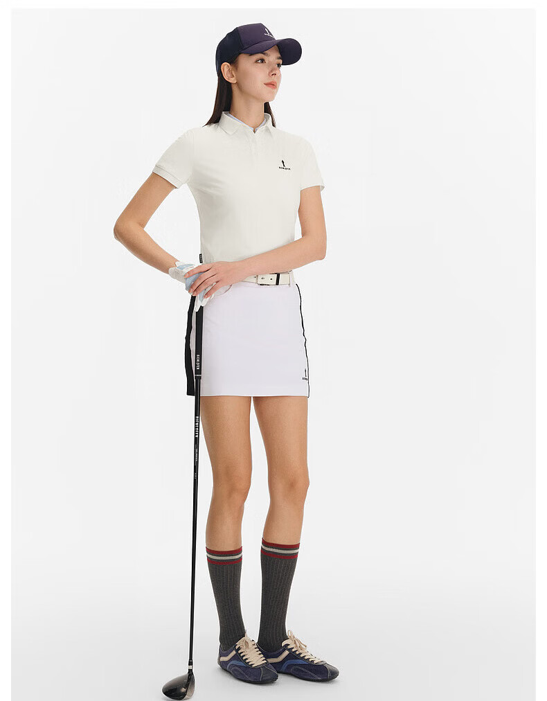 Biyinlefen Golf Women's 2026 Spring New Small Collar T-Shirt Sports Casual Stretch Comfortable Skin-Friendly Breathable Versatile Short Sleeve Polo Shirt 11